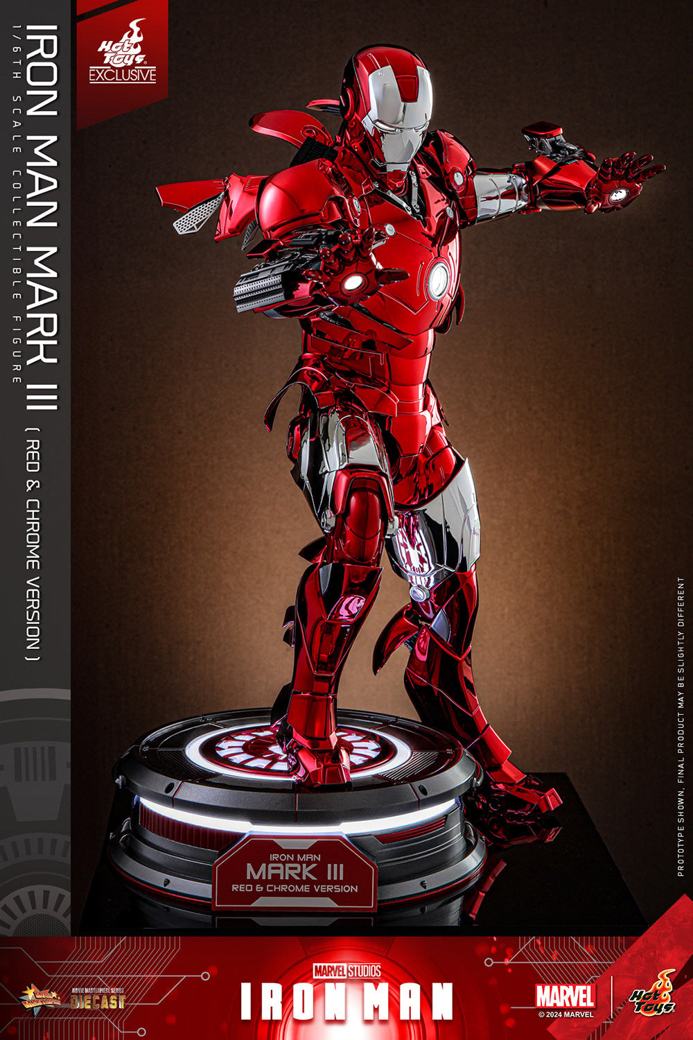 Hot Toys - MMS744 Ironman Mark III (Red & Chrome Version) Exclusive Limited Edition - 1/6 Scale Collectible Figure