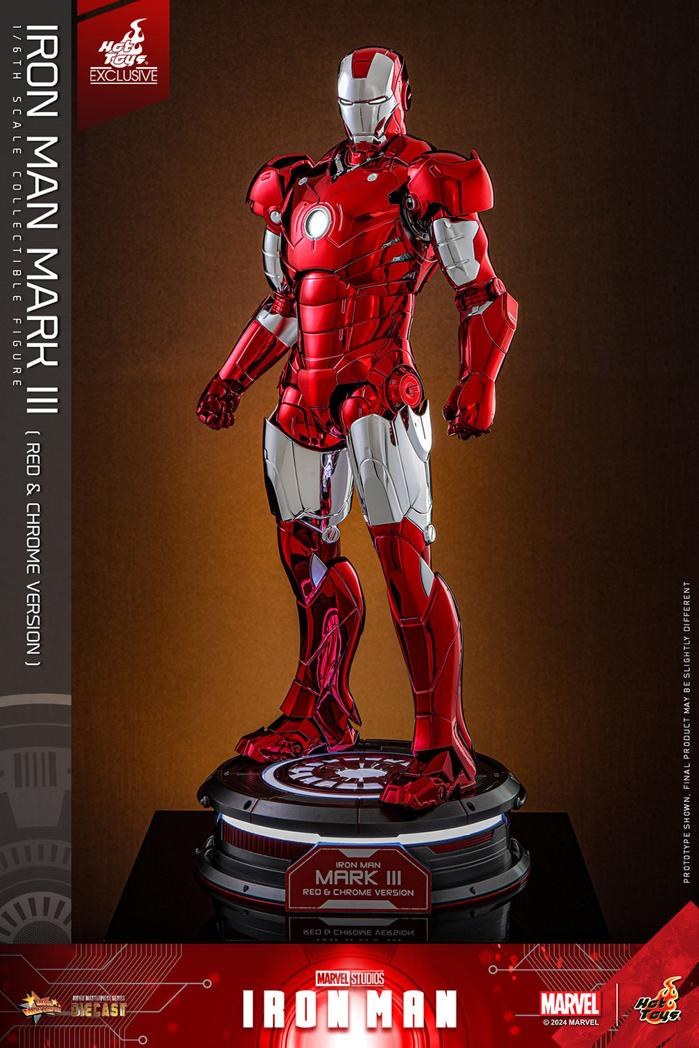 Hot Toys - MMS744 Ironman Mark III (Red & Chrome Version) Exclusive Limited Edition - 1/6 Scale Collectible Figure