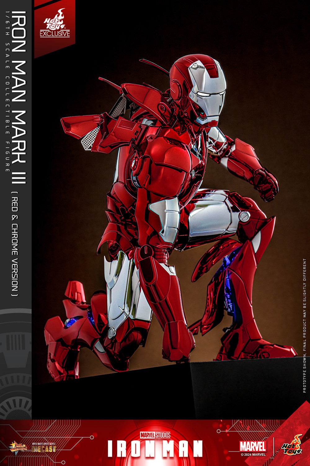 Hot Toys - MMS744 Ironman Mark III (Red & Chrome Version) Exclusive Limited Edition - 1/6 Scale Collectible Figure