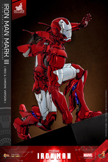 Hot Toys - MMS744 Ironman Mark III (Red & Chrome Version) Exclusive Limited Edition - 1/6 Scale Collectible Figure