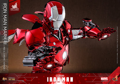 Hot Toys - MMS744 Ironman Mark III (Red & Chrome Version) Exclusive Limited Edition - 1/6 Scale Collectible Figure