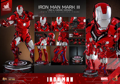 Hot Toys - MMS744 Ironman Mark III (Red & Chrome Version) Exclusive Limited Edition - 1/6 Scale Collectible Figure