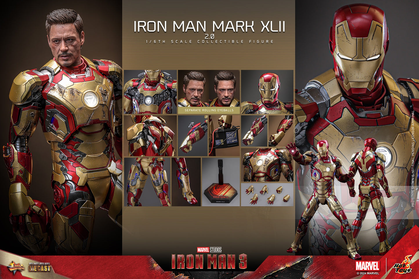 Hot Toys - MMS759 D66B-1 Ironman 3 - Ironman Mark 42 (2.0) (Deluxe Version) Special Edition - 1/6 Scale Collectible Figure