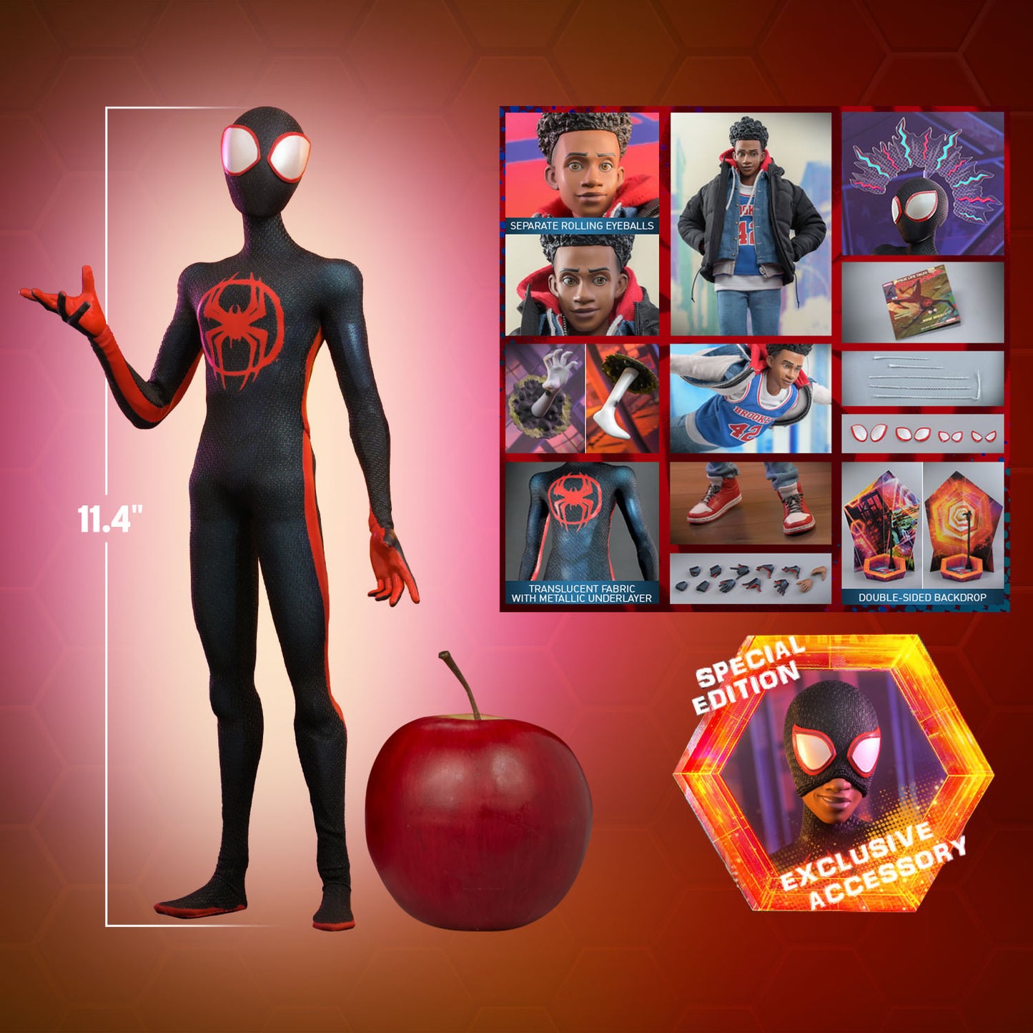 Hot Toys MMS710B Spider-man: Across The Spiderverse [Miles Morales] 1/6 Scale Collectible Figure (Rebel Base Exclusive)
