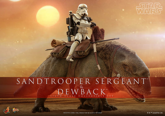 Hot Toys MMS722 Star Wars: Episode IV A New Hope – Sandtrooper Sergeant & Dewback - 1/6 Scale Collectible Figure Set