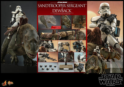 Hot Toys MMS722 Star Wars: Episode IV A New Hope – Sandtrooper Sergeant & Dewback - 1/6 Scale Collectible Figure Set