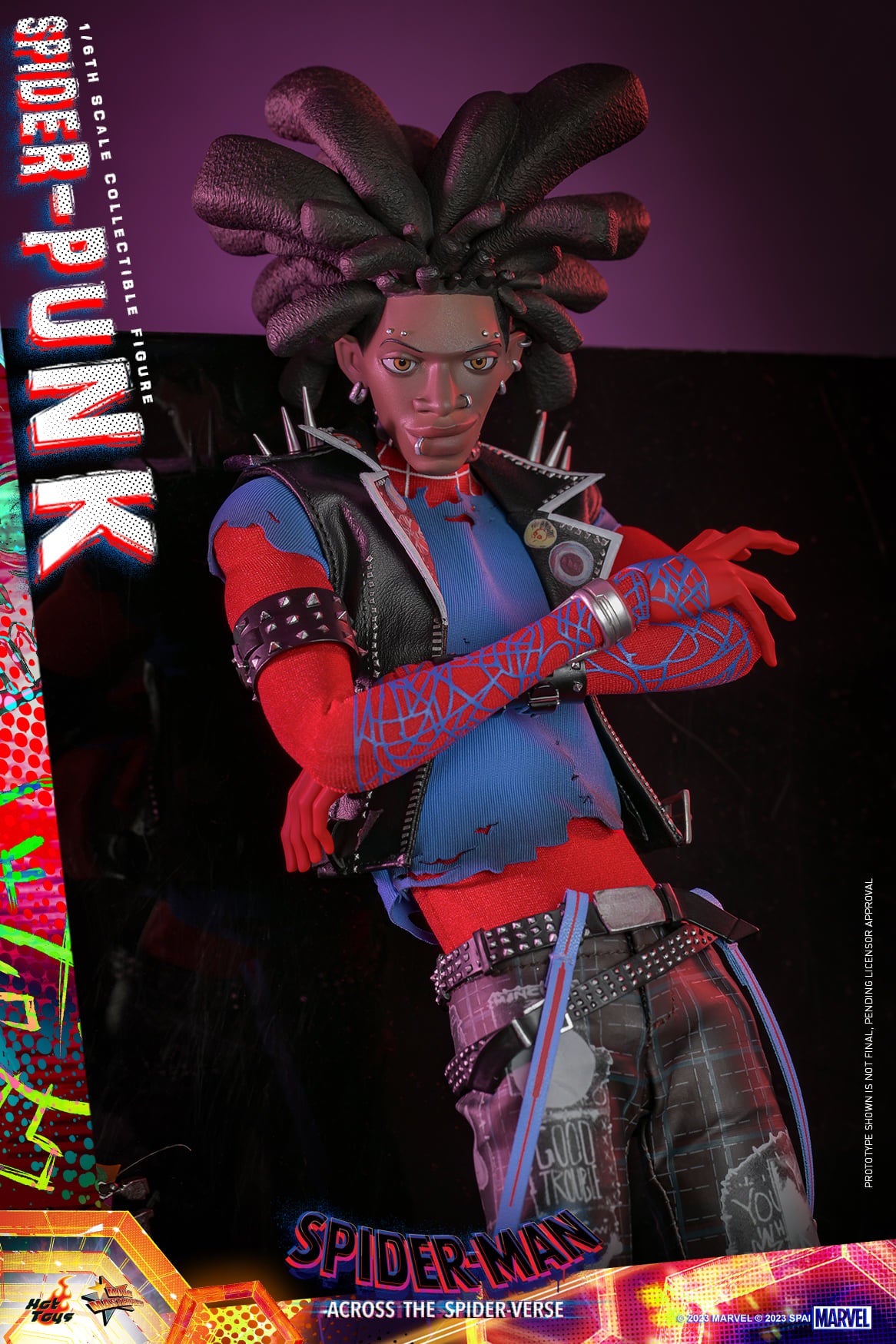 Hot Toys MMS726 Spiderman Across the Spiderverse [Spider Punk] 1/6 Scale Collectible Figure Regular Edition