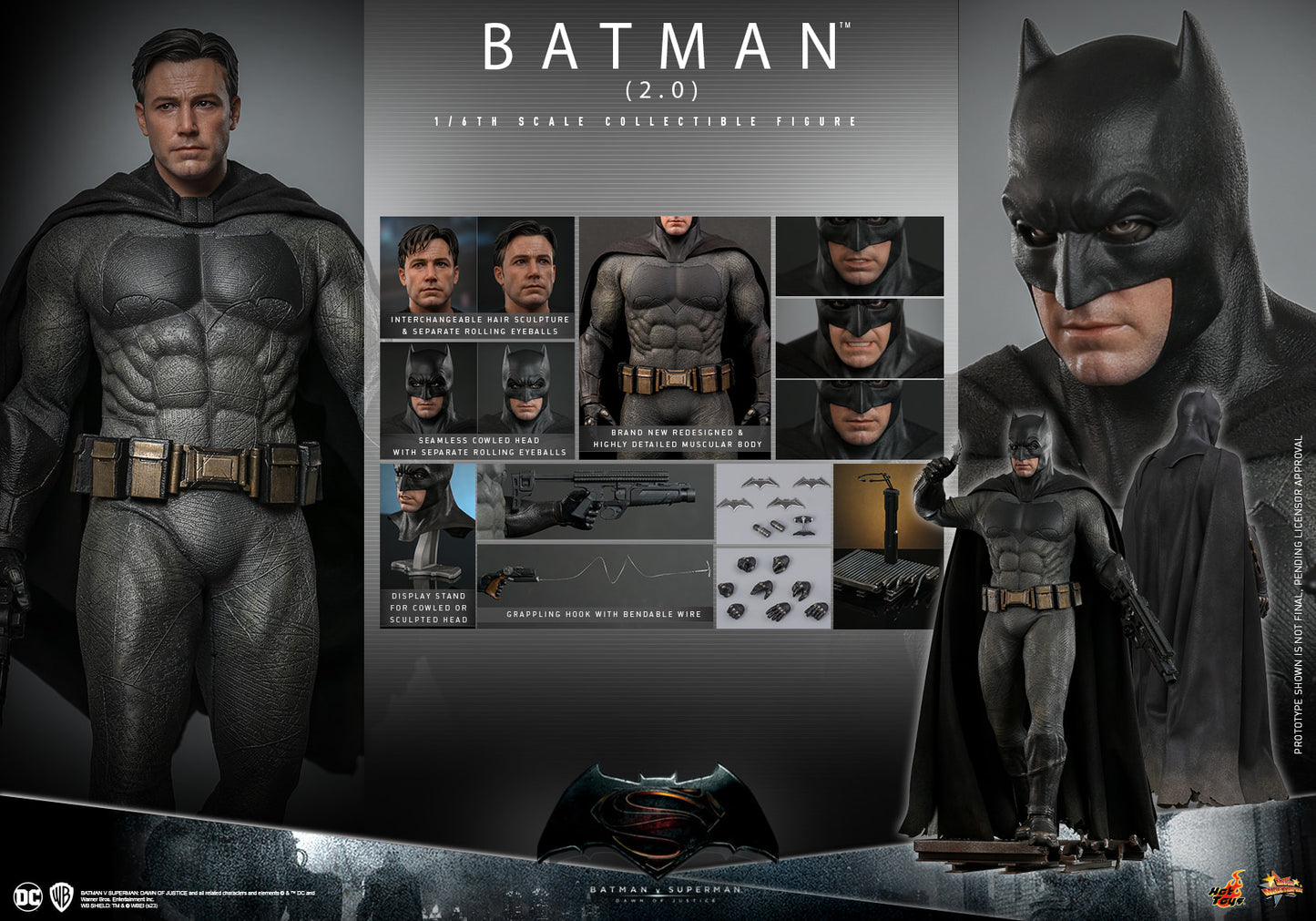 Hot Toys MMS732 Batman Vs Superman : DOJ [Batman 2.0] 1/6 Scale Collectible Figure
