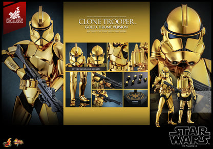 (Preorder) Hot Toys MMS735 Star Wars – Clone Trooper (Gold Chrome) 1/6 Scale Collectible Figure