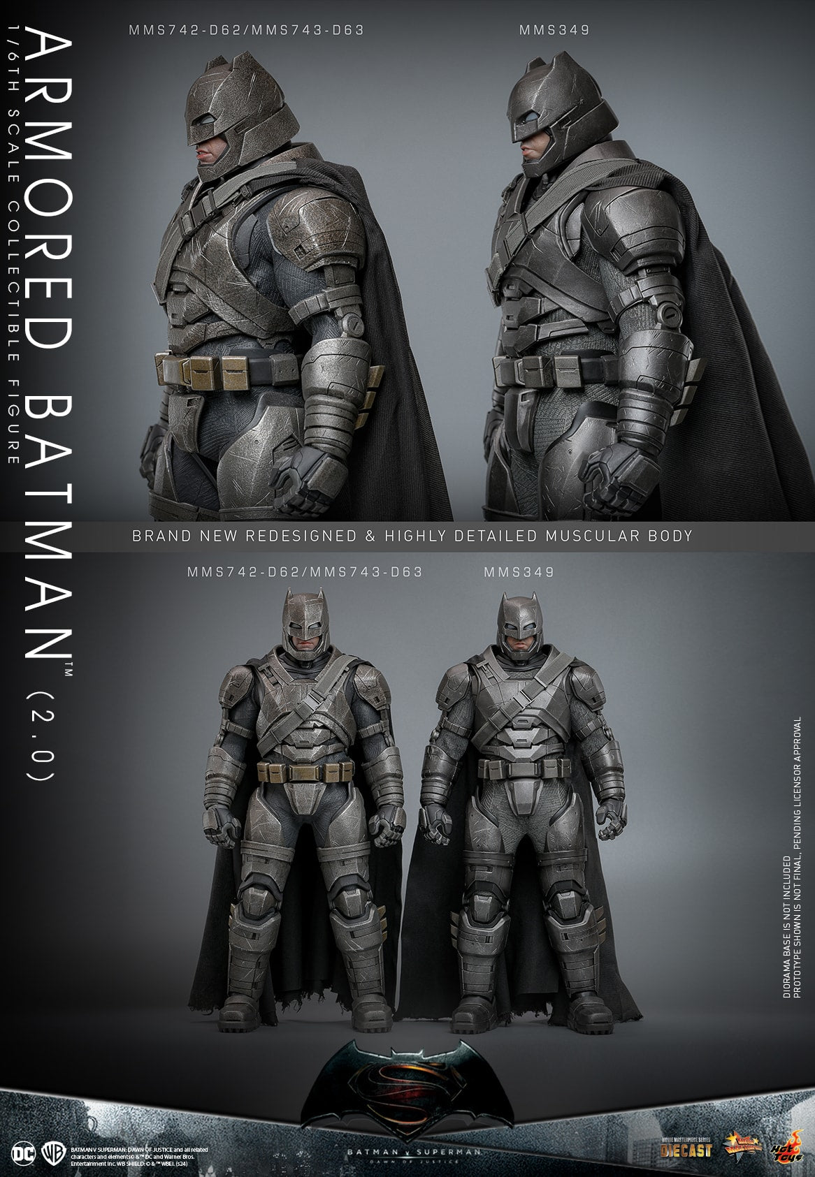 (Preorder) Hot Toys MMS742D62 Batman V Superman Dawn Of Justice [Armored Batman (2.0)] 1/6 Scale Collectible Figure