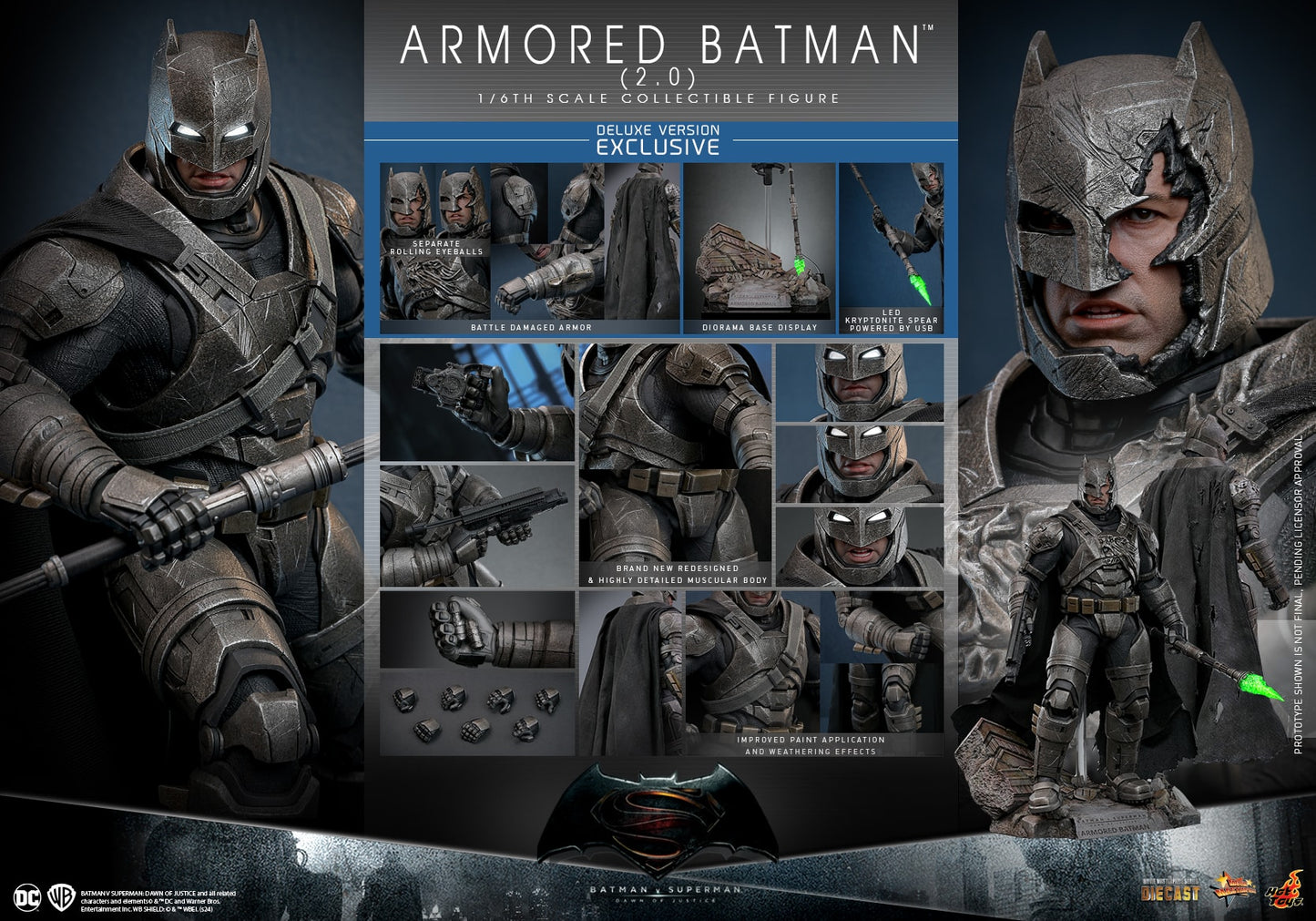 (Preorder) Hot Toys MMS743D63 Batman V Superman Dawn Of Justice [Armored Batman (2.0)] (Deluxe Version) 1/6 Scale Collectible Figure