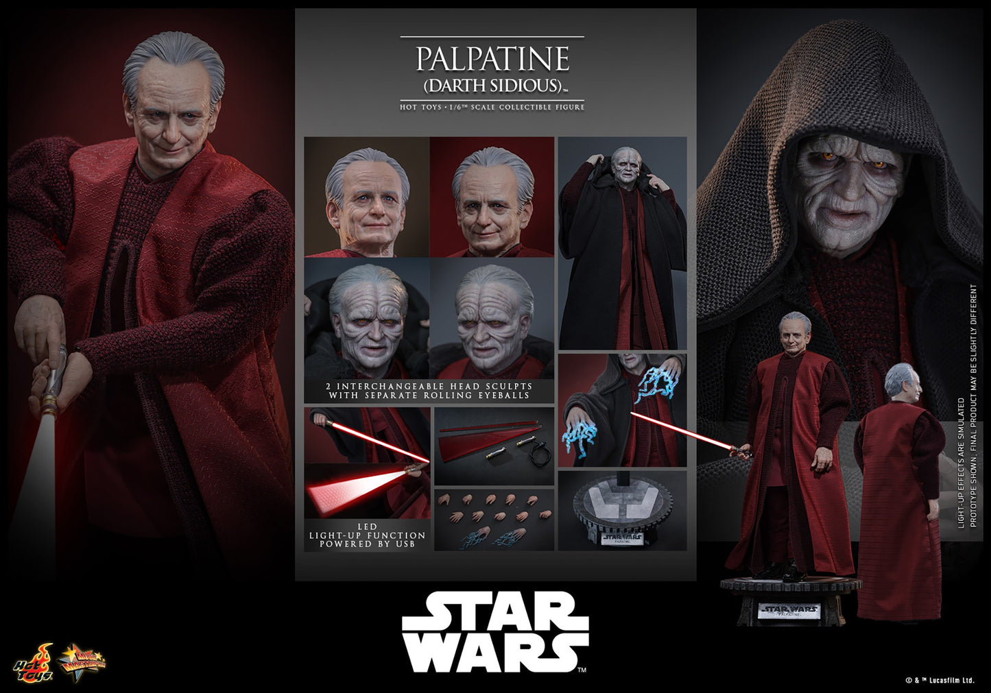 (Preorder) Hot Toys MMS805 Star Wars: Episode III Revenge of the Sith [Palpatine] (Darth Sidious) 1/6 Scale Collectible Figure