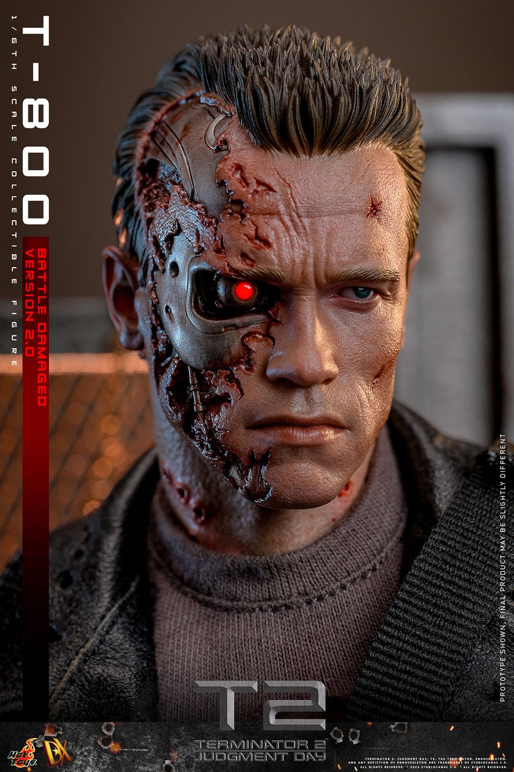 (Preorder) Hot Toys DX46 Terminator 2: Judgment Day [T-800] (Battle Damaged Version 2.0) 1/6 Scale Collectible Figure