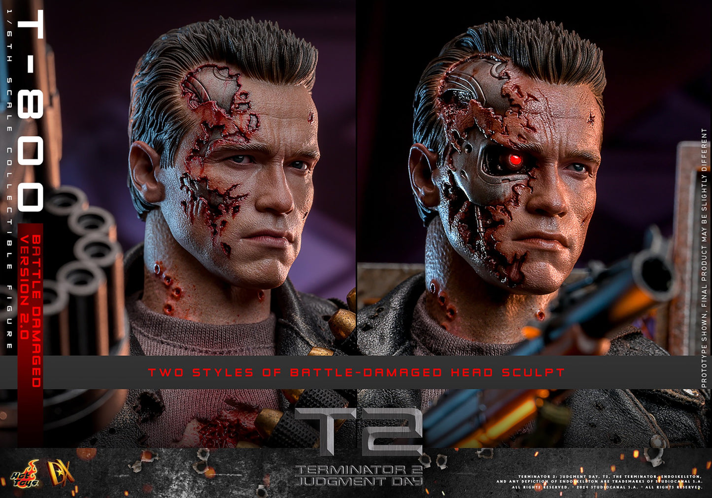 (Preorder) Hot Toys DX46 Terminator 2: Judgment Day [T-800] (Battle Damaged Version 2.0) 1/6 Scale Collectible Figure