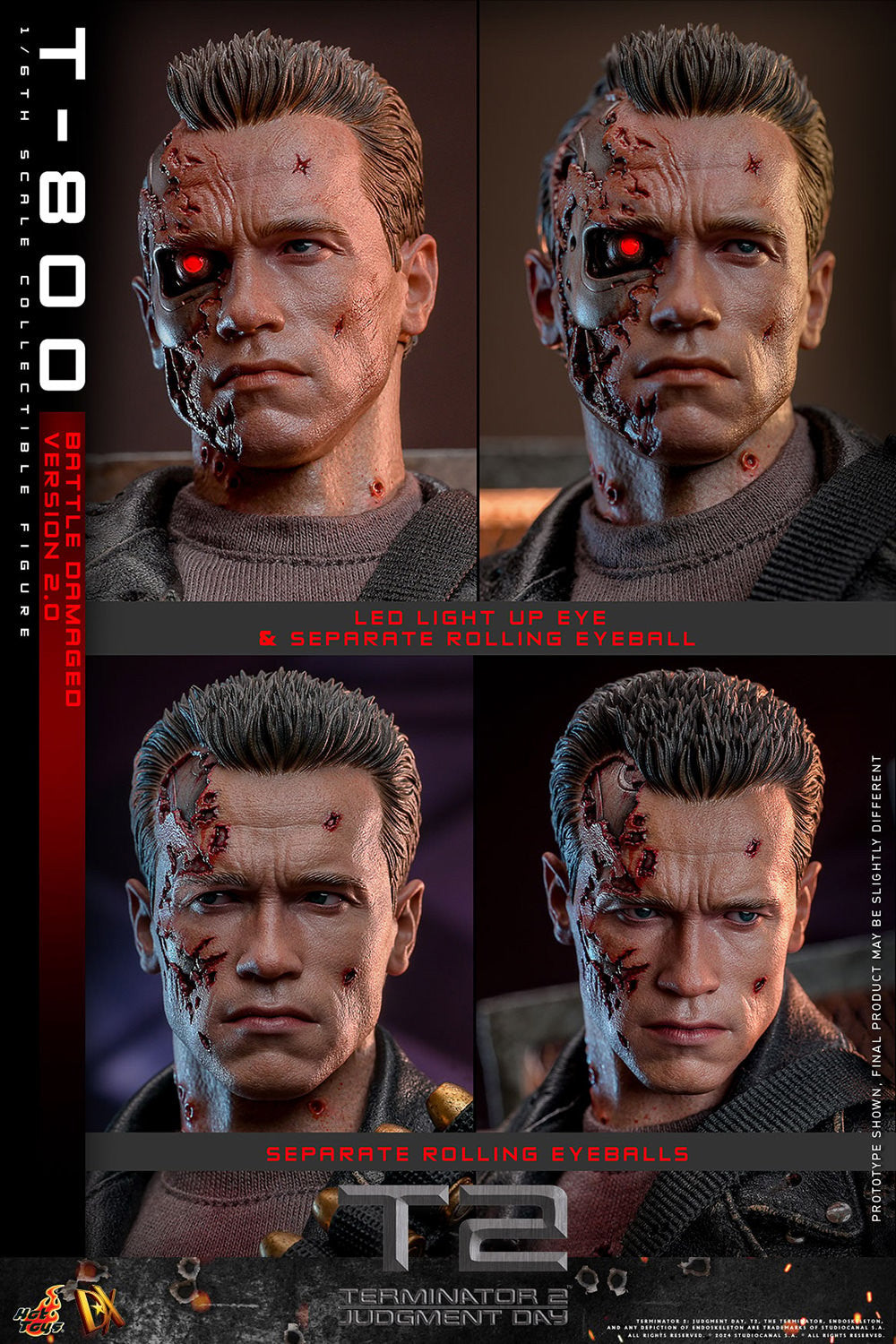 (Preorder) Hot Toys DX46 Terminator 2: Judgment Day [T-800] (Battle Damaged Version 2.0) 1/6 Scale Collectible Figure